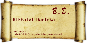 Bikfalvi Darinka névjegykártya